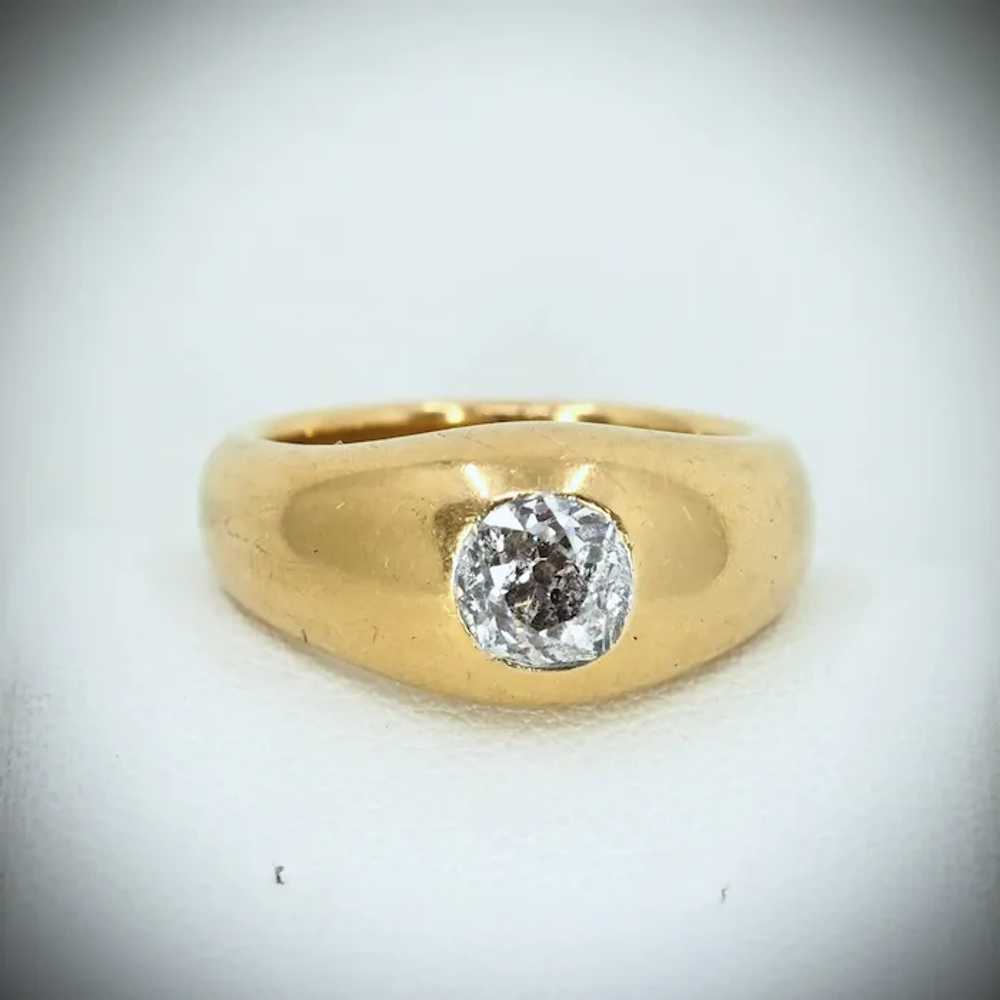 SOLD Sparkling diamond on 18K massive gold ring E… - image 5