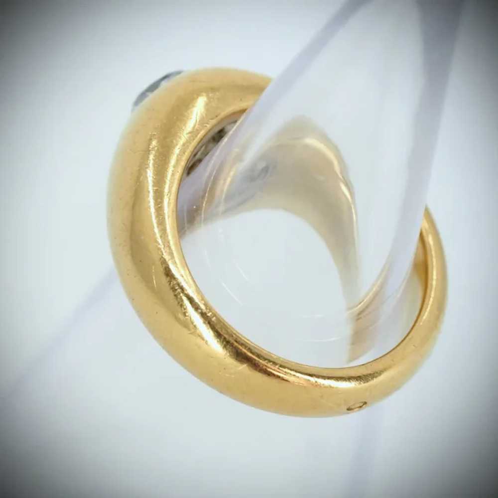 SOLD Sparkling diamond on 18K massive gold ring E… - image 7