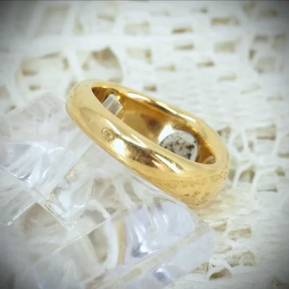 SOLD Sparkling diamond on 18K massive gold ring E… - image 9