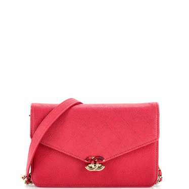 CHANEL Thread Around Wallet on Chain Quilted Cavia