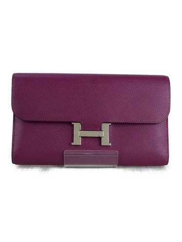 Hermes Hermes Purple Constance Leather Long Wallet