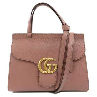 Gucci Gucci GG Marmont 2way Handbag Leather Pink