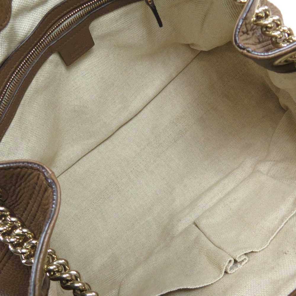 Gucci Gucci Soho Chain Tote Bag Calf Leather Brown - image 5