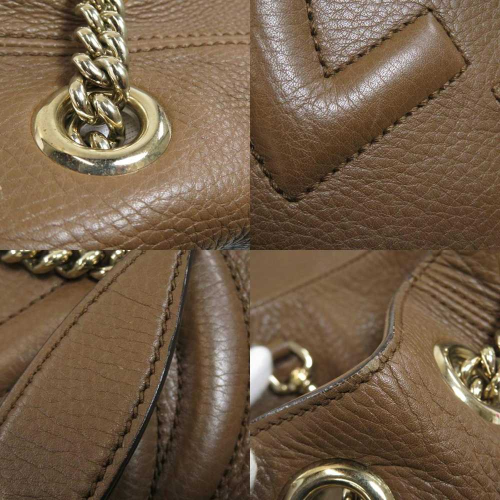 Gucci Gucci Soho Chain Tote Bag Calf Leather Brown - image 7