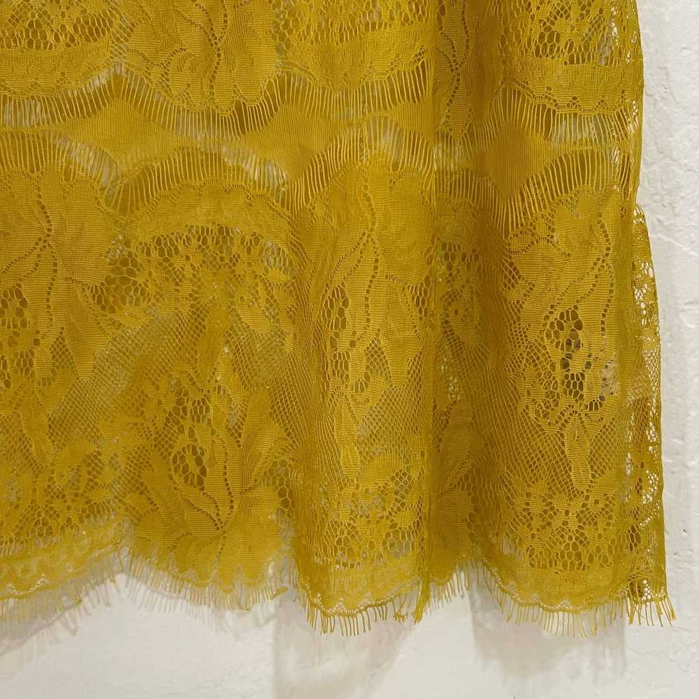 Fossil Fossil Yellow Lace Sheer Blouse Short Slee… - image 5