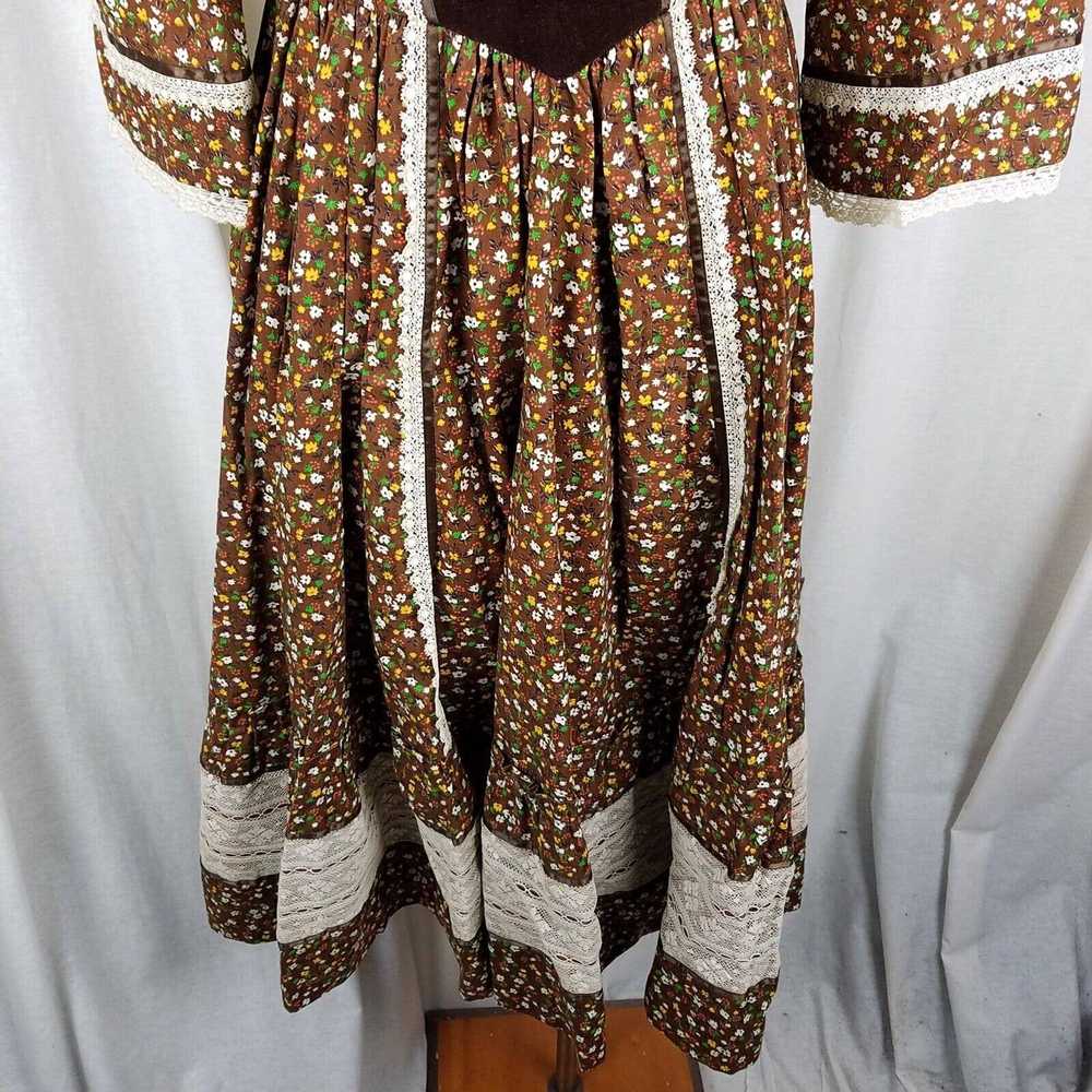 Handmade Vtg Calico Peasant Prairie Dress Cabinco… - image 4