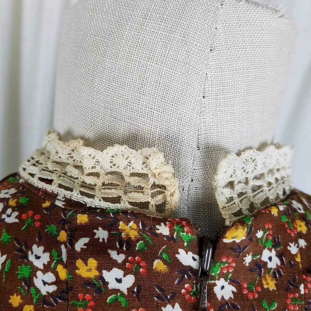 Handmade Vtg Calico Peasant Prairie Dress Cabinco… - image 8