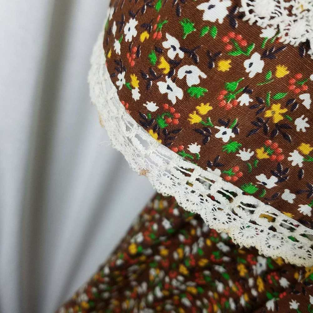 Handmade Vtg Calico Peasant Prairie Dress Cabinco… - image 9
