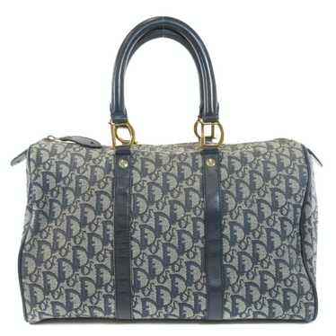 Dior Dior Trotter Pattern Boston Bag Canvas Navy - image 1