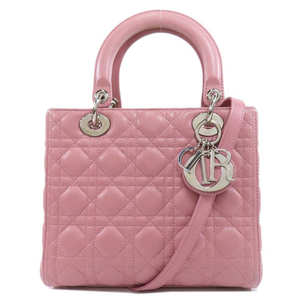 Dior Dior 2way Handbag Lambskin Pink - image 1