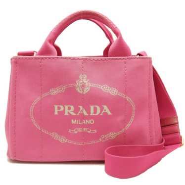 Prada Prada Canapa Canvas Fuxia Pink 2way Tote Bag - image 1