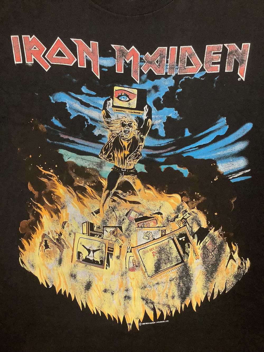 Band Tees × Iron Maiden × Vintage Vintage 1990 Ir… - image 3