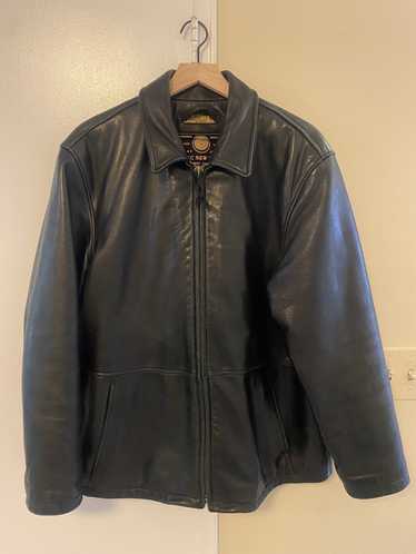Vintage Dark green heavy leather jacket - image 1