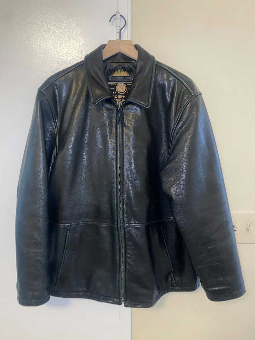 Vintage Dark green heavy leather jacket - image 2