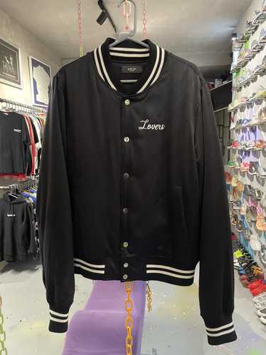 Amiri Amiri Black Silk Lovers Baseball Jacket