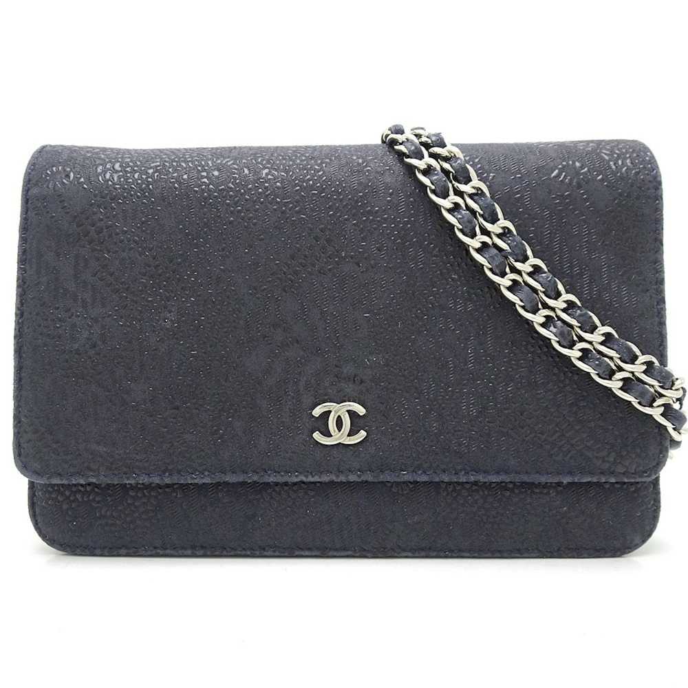Chanel Chanel Chain Wallet Goatskin Navy Diagonal… - image 1