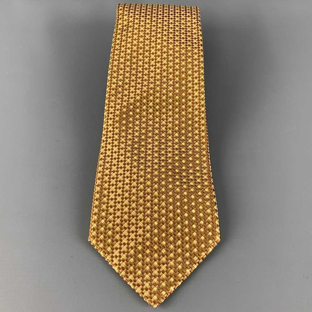 Borrelli Beige Taupe Checkered Silk Tie - image 2
