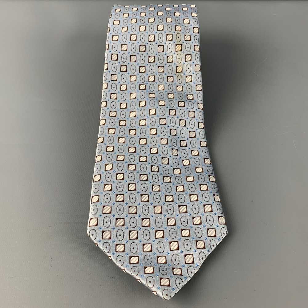 Ermenegildo Zegna Blue Brown Dots Silk Tie - image 2