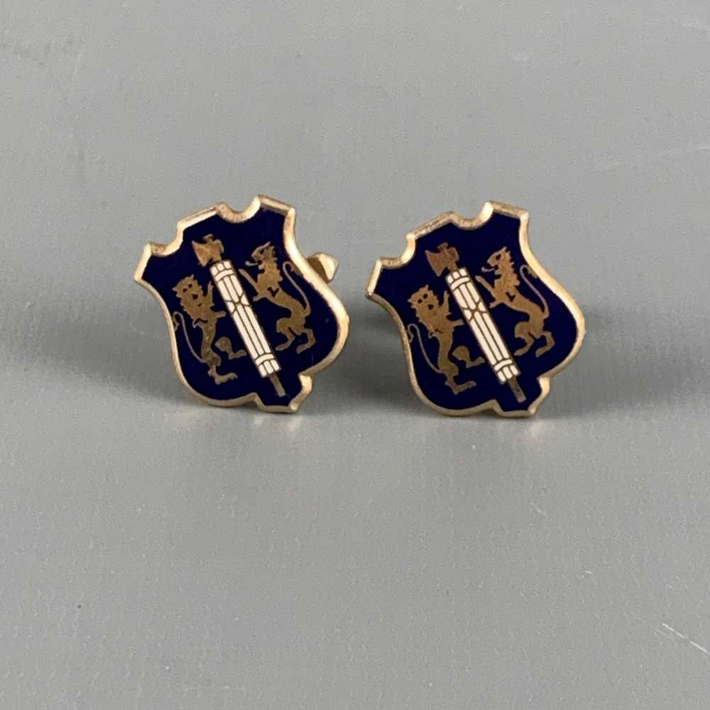 Other Navy Gold Crest Metal Cuff Links - image 1