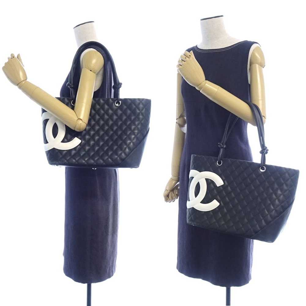 Chanel Chanel Cambon Line Tote Bag Large Calf Bla… - image 6