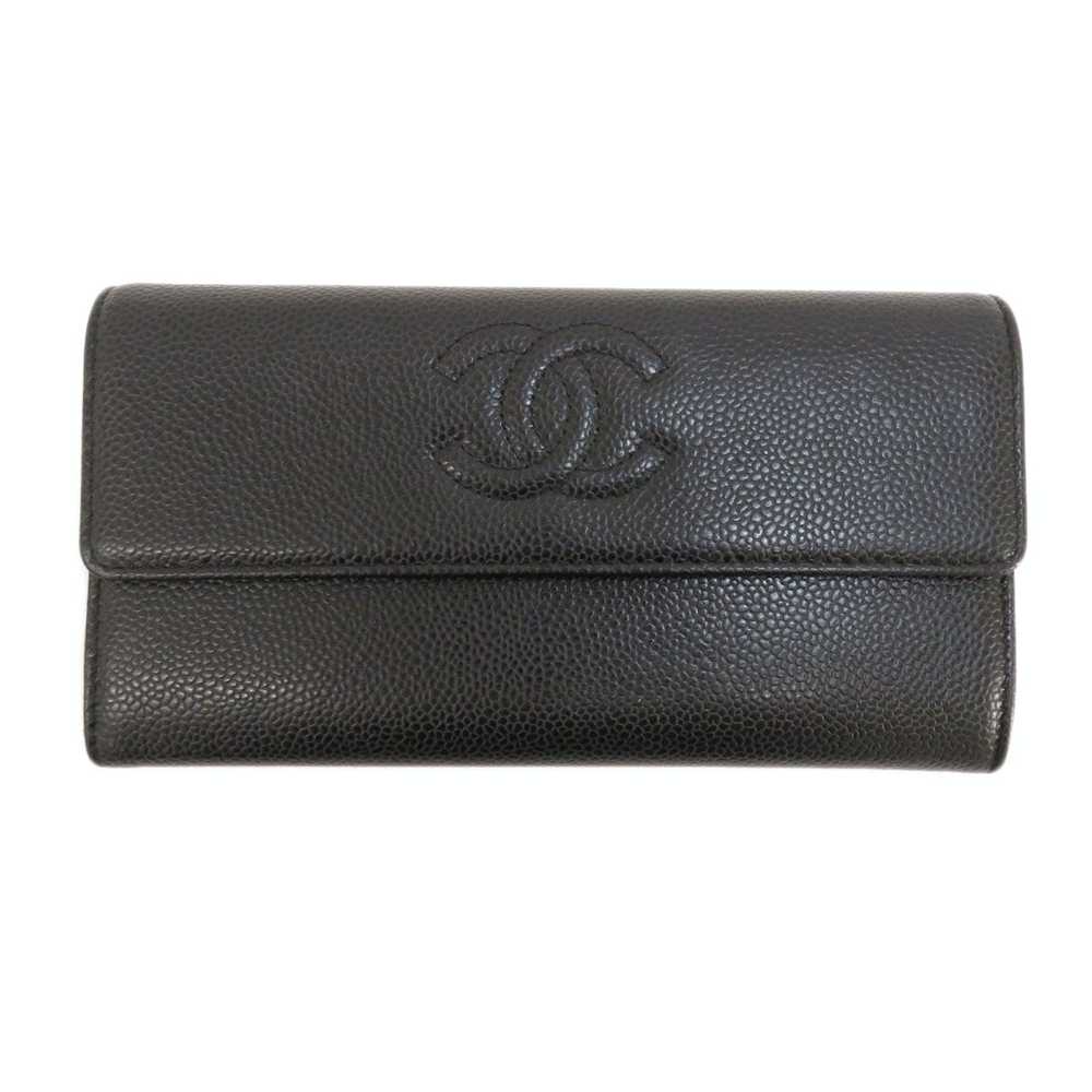 Chanel Chanel Cocomark Long Wallet Coin Purse Cav… - image 1