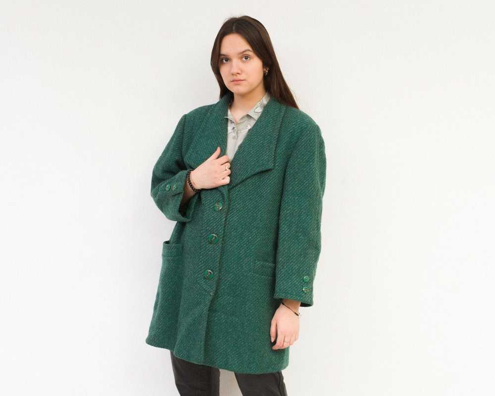 Tweed × Vintage 80's Wool Coat Jacket Overcoat Li… - image 1