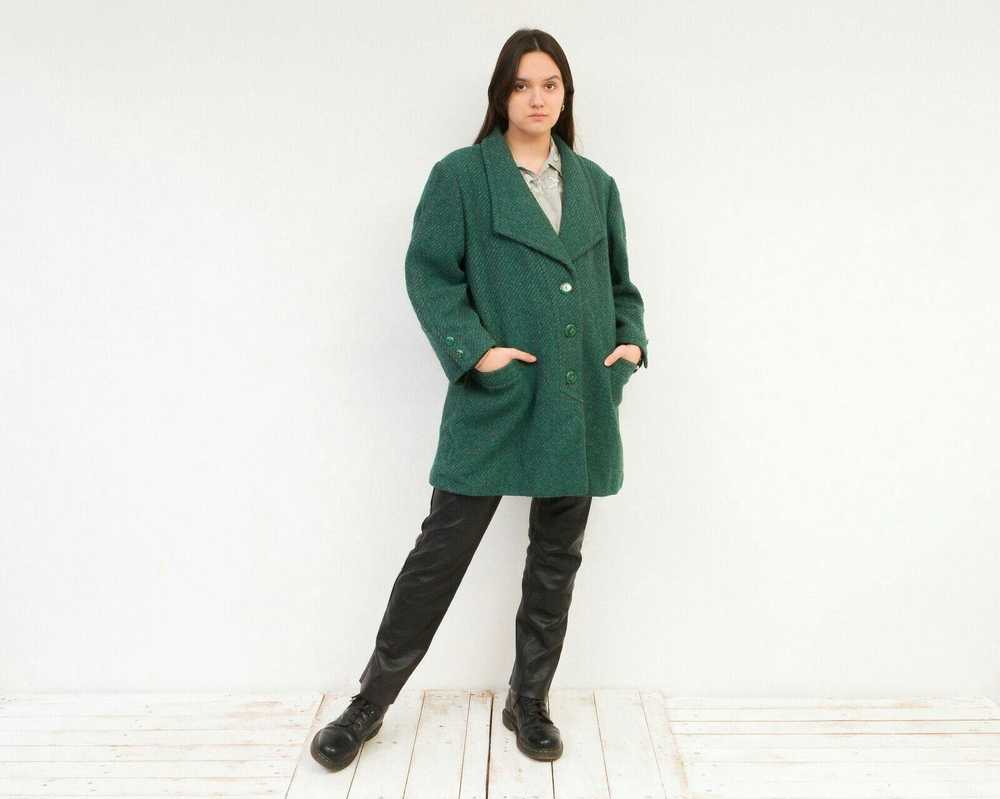 Tweed × Vintage 80's Wool Coat Jacket Overcoat Li… - image 2