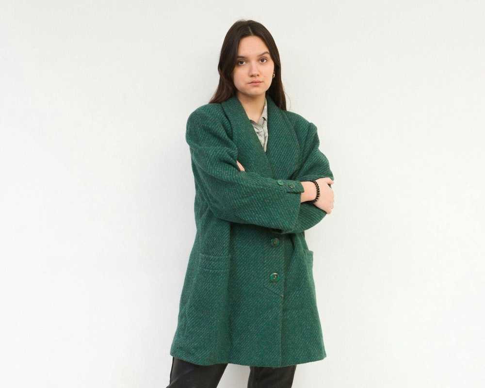 Tweed × Vintage 80's Wool Coat Jacket Overcoat Li… - image 3