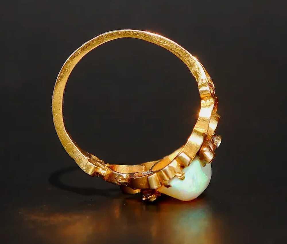 1899 Antique Ring natural 4ct Opal solid 18K Gold… - image 9