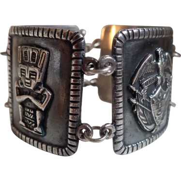 *Vintage 900 Silver South American Panel Bracelet