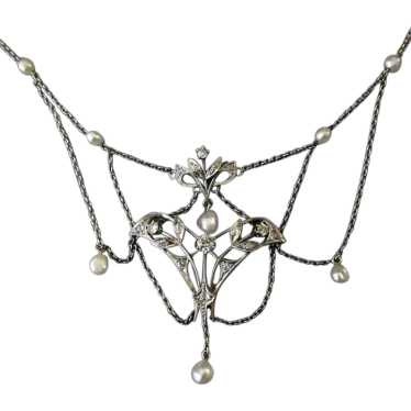 Elegant Antique, 14k White Gold & Platinum, Diamon