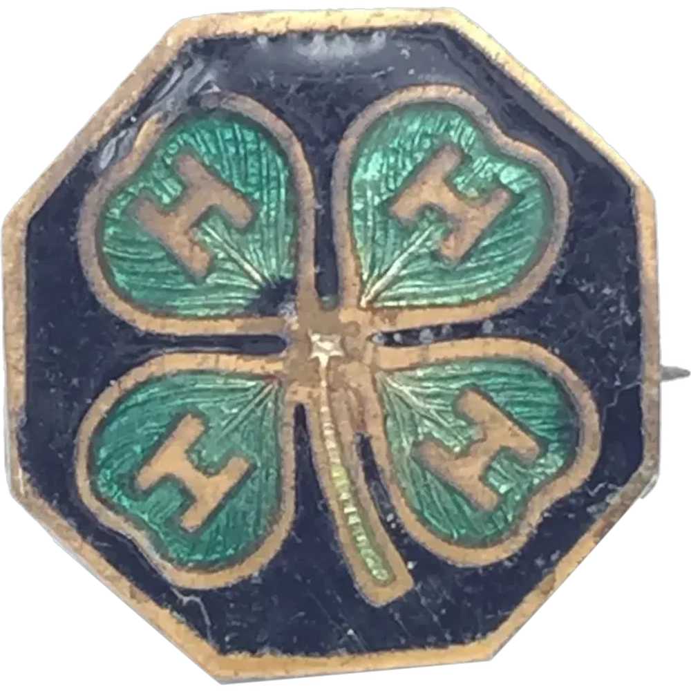 4-H Club Four Leaf Clover Enamel Pin - image 1