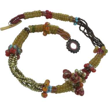 Amazing Italian Millefiori Glass Beads Hearts Mul… - image 1