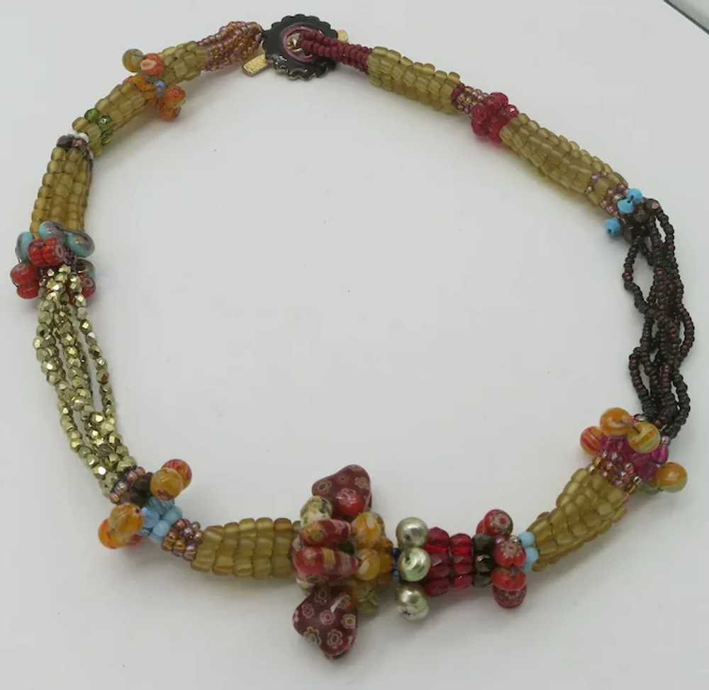 Amazing Italian Millefiori Glass Beads Hearts Mul… - image 2