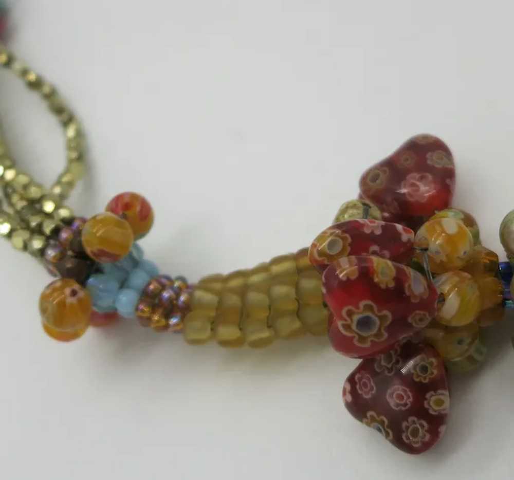 Amazing Italian Millefiori Glass Beads Hearts Mul… - image 4