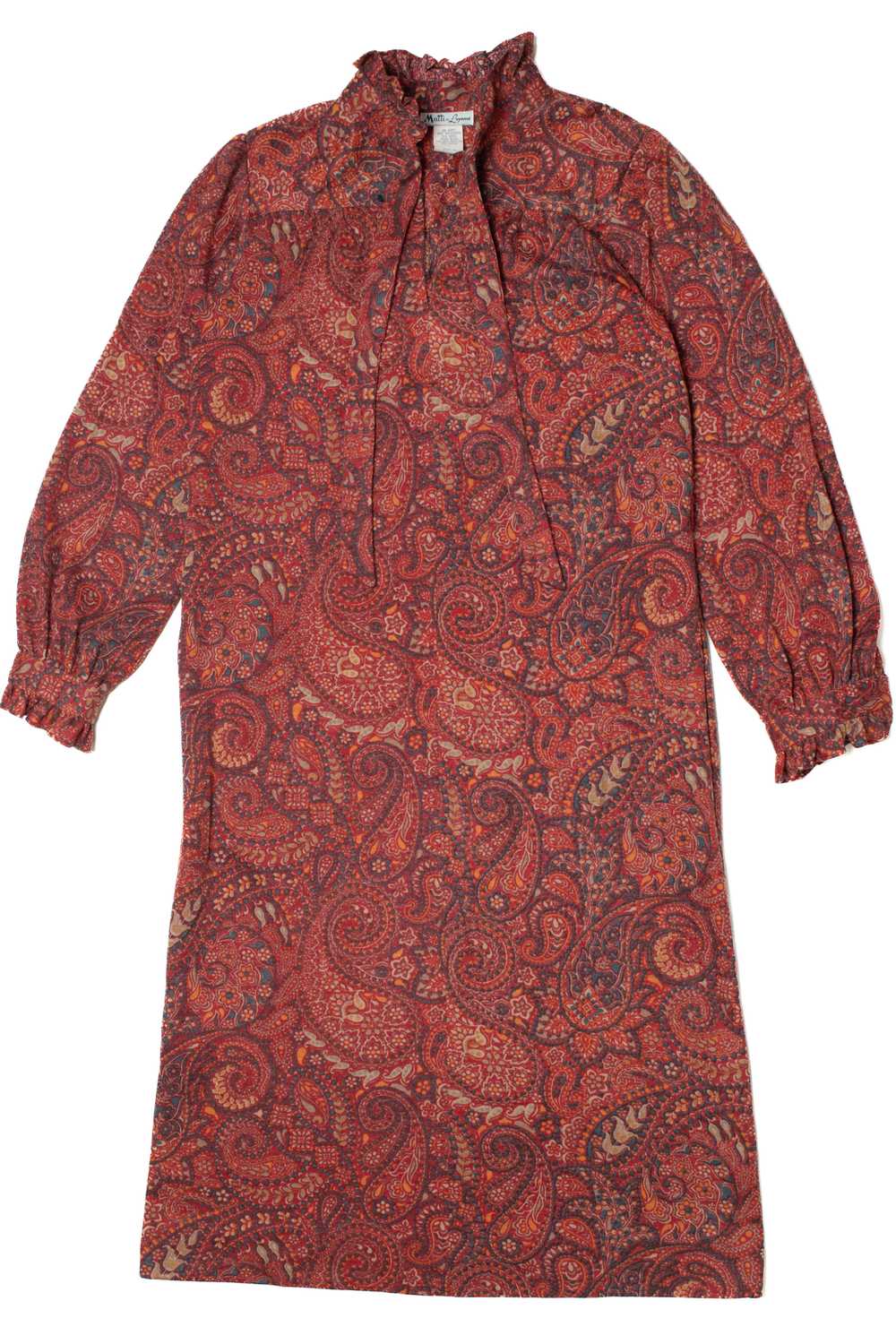 Vintage Paisley Neck Tie Mock Neck Matti Dress - image 1