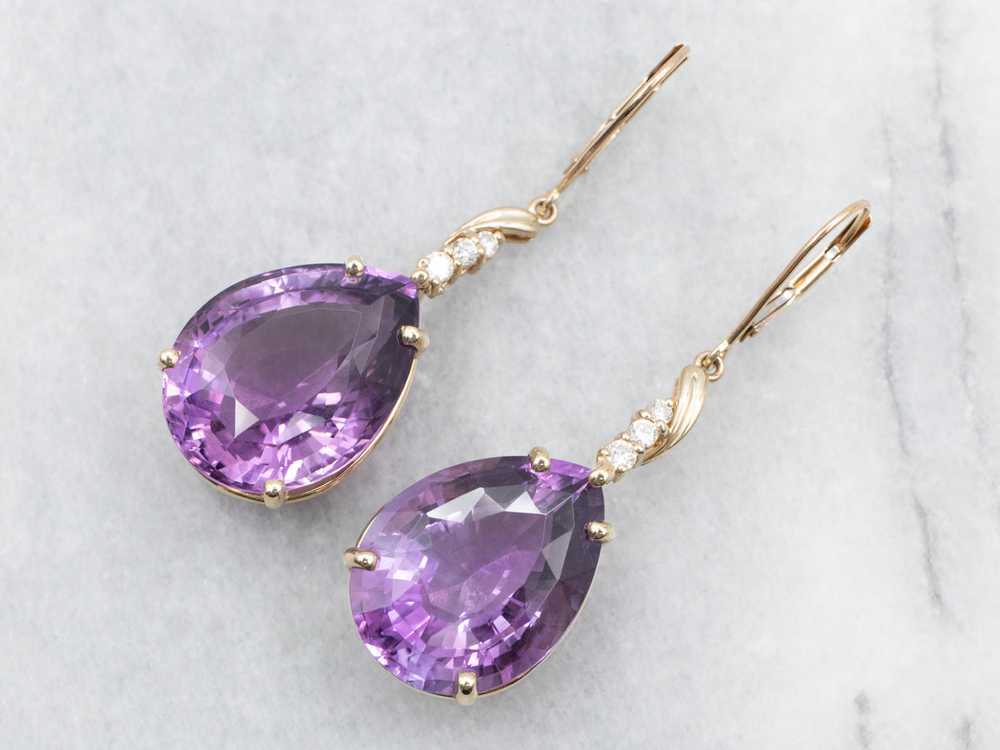 Amethyst and Diamond Statement Earrings - image 1