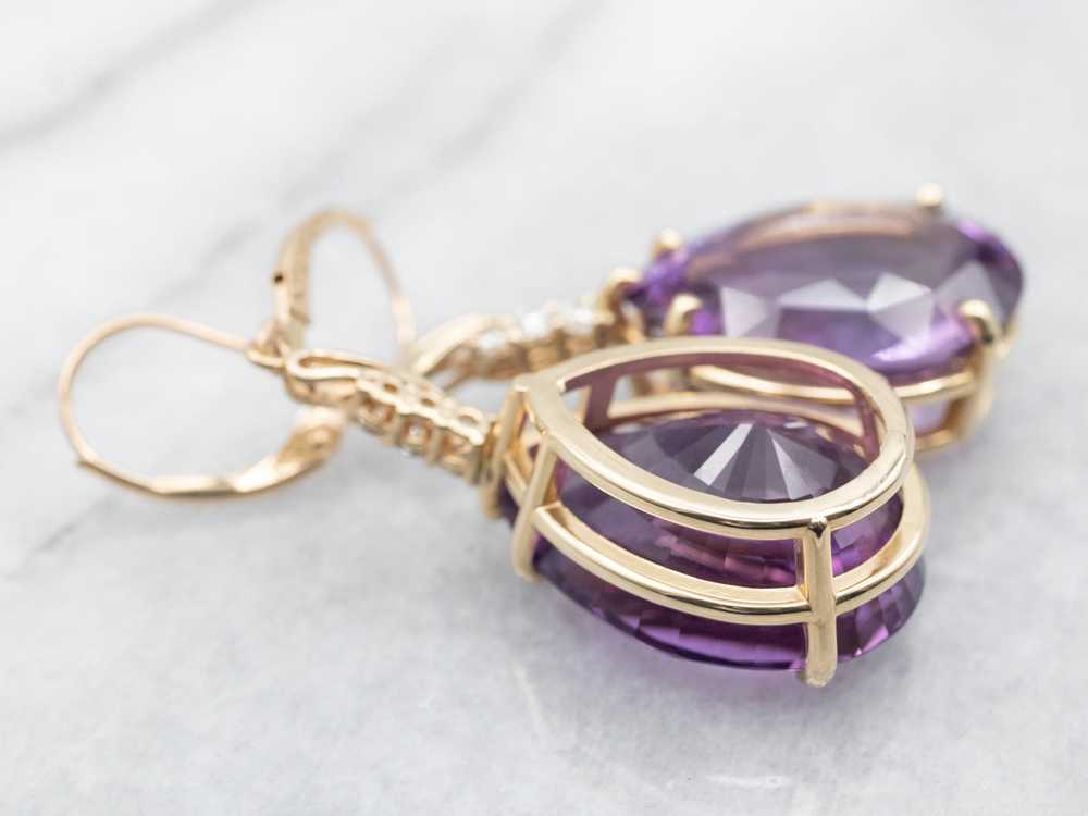 Amethyst and Diamond Statement Earrings - image 3