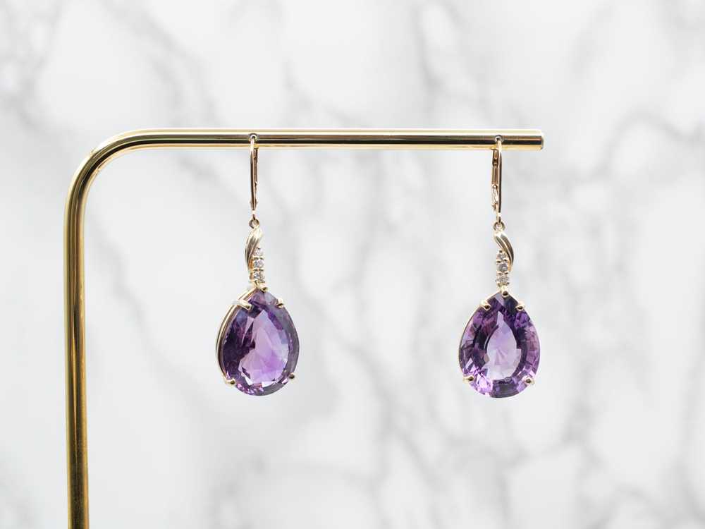 Amethyst and Diamond Statement Earrings - image 4