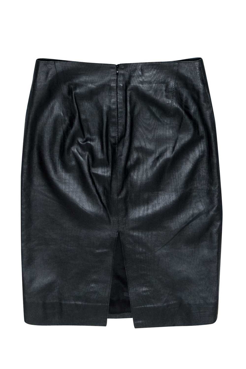 Tufi Duek - Black Textured Leather Pencil Skirt S… - image 2