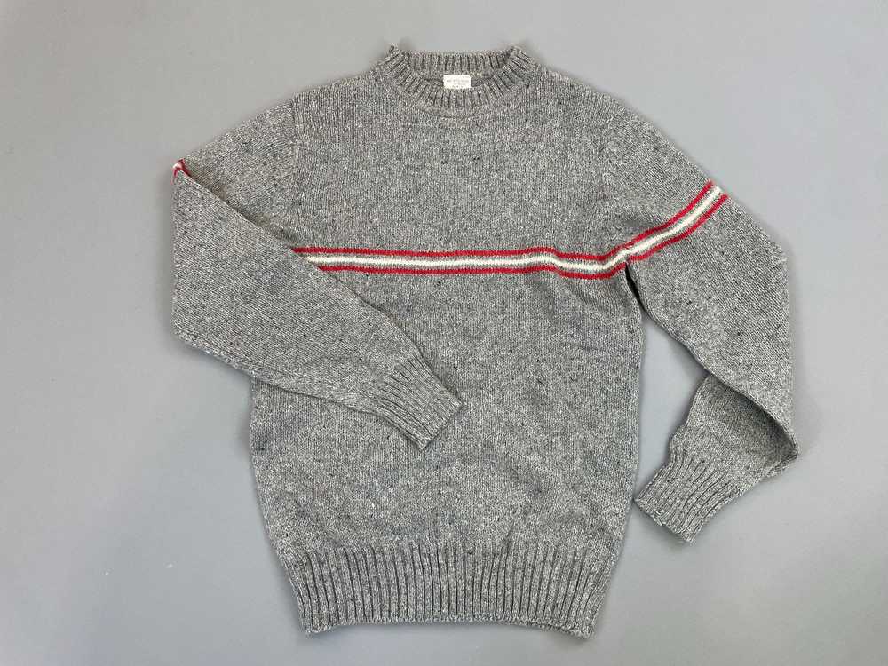 1980S DEADSTOCK 100% SHETLAND WOOL STRIPED SWEATER - image 1