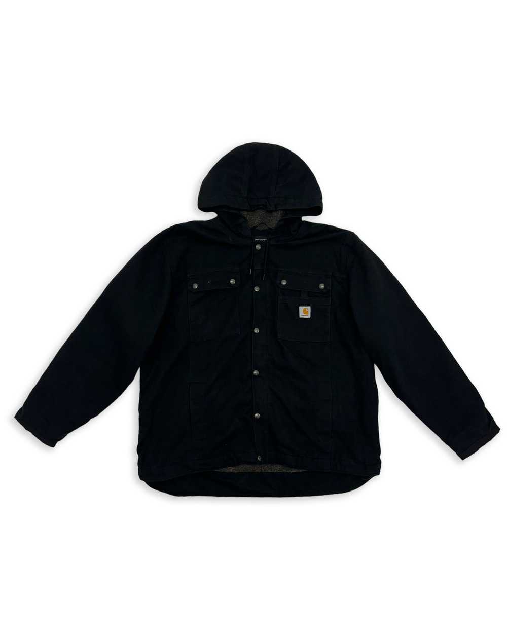 CARHARTT BLACK LOOSE FIT BUTTON JACKET (XL) - image 1