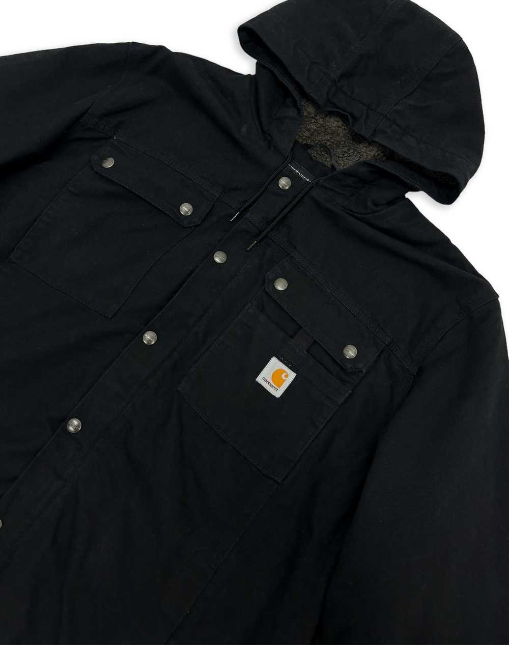CARHARTT BLACK LOOSE FIT BUTTON JACKET (XL) - image 3