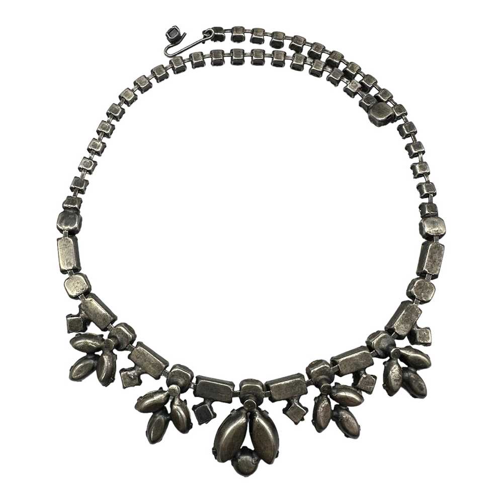 Vintage Gunmetal Rhinestone Necklace - image 2