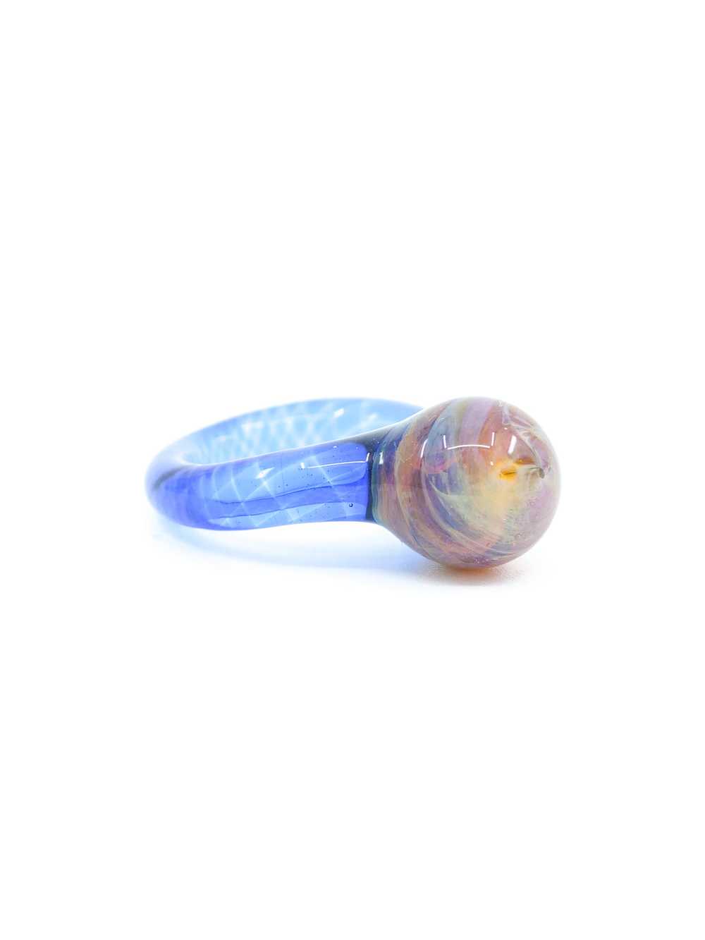 Blue Glass Dome Ring - image 2