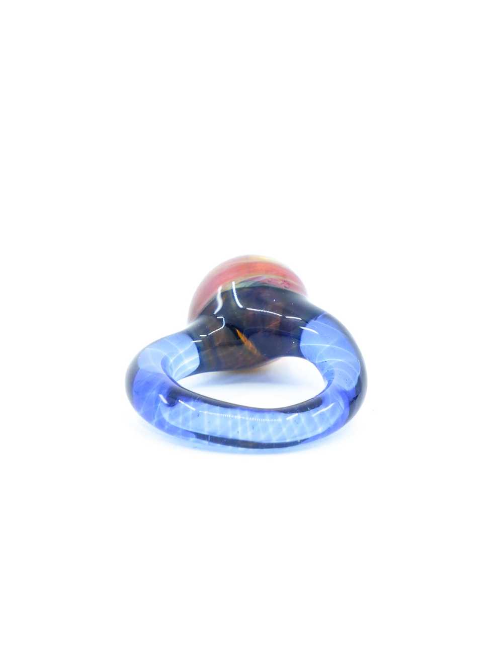 Blue Glass Dome Ring - image 3