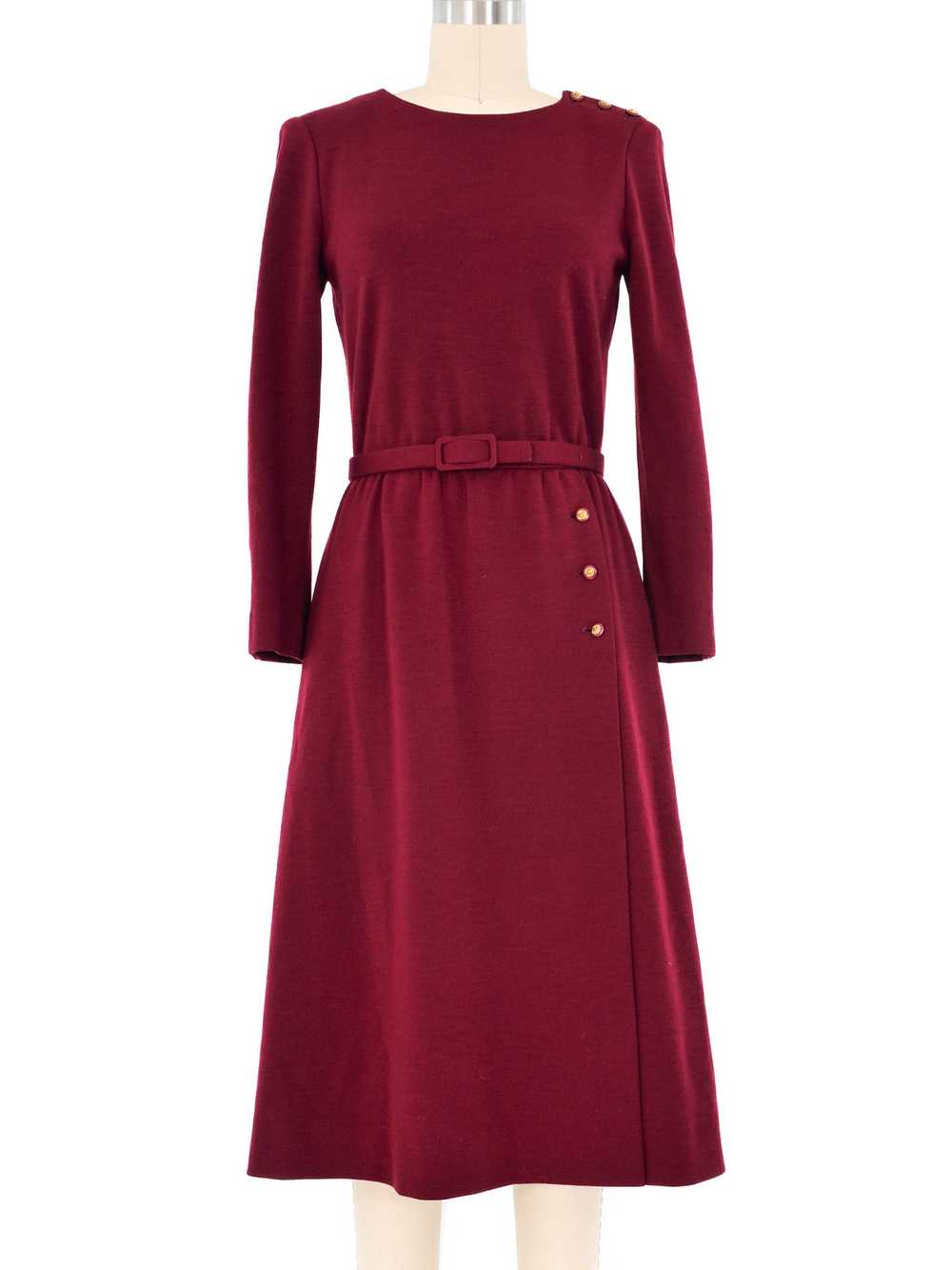 Chanel Maroon Wool Dress - image 1