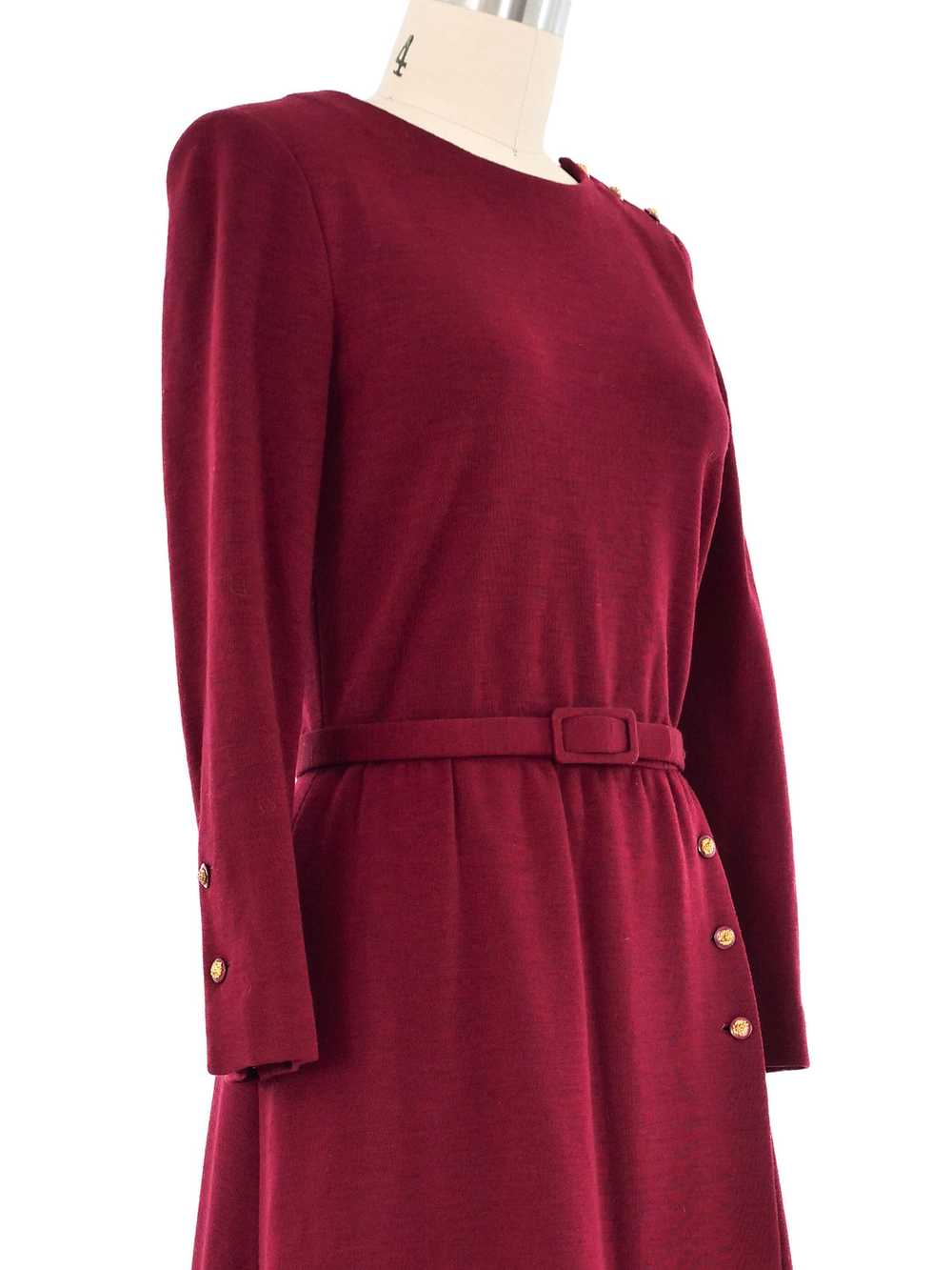 Chanel Maroon Wool Dress - image 2