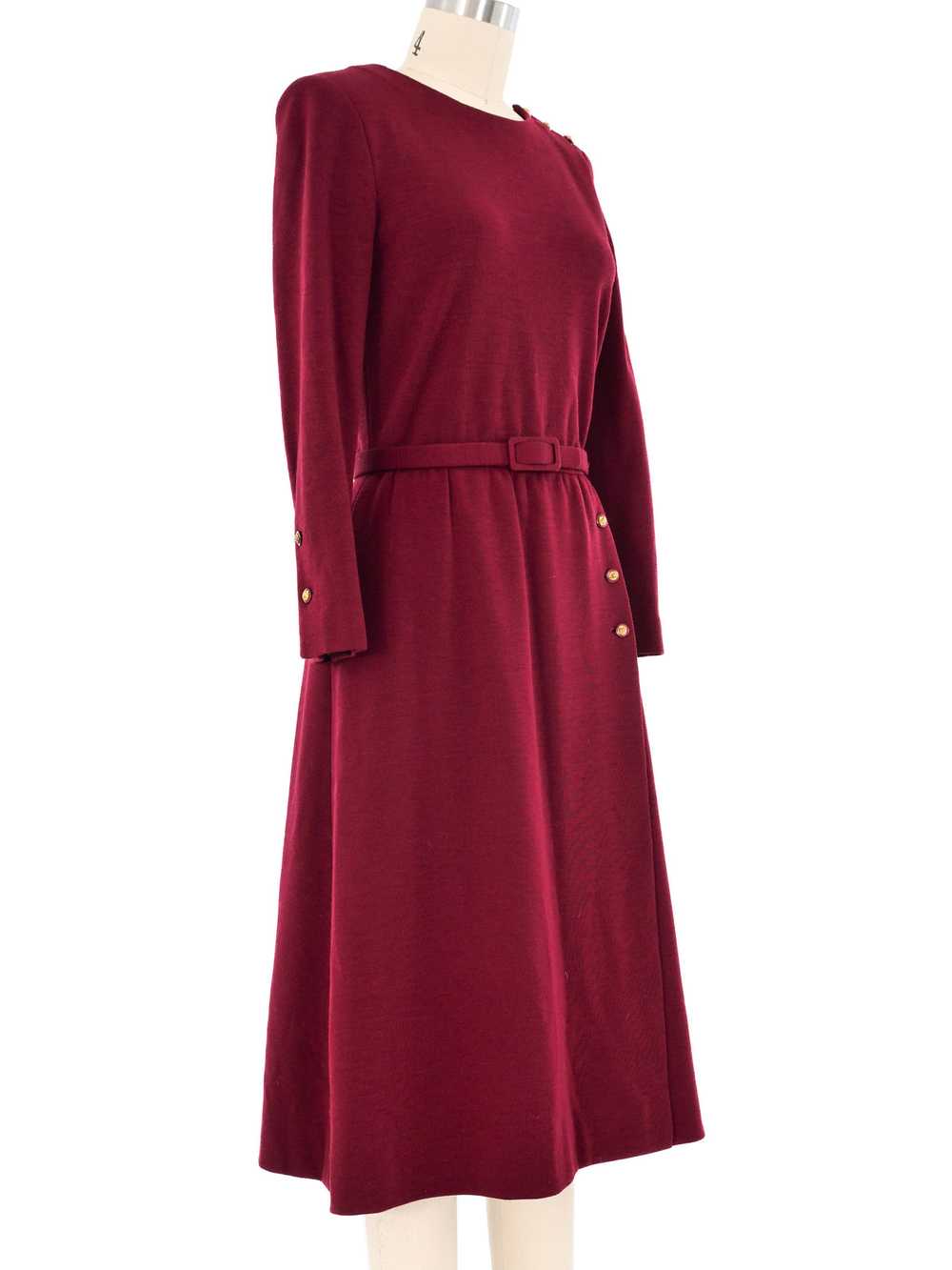 Chanel Maroon Wool Dress - image 3