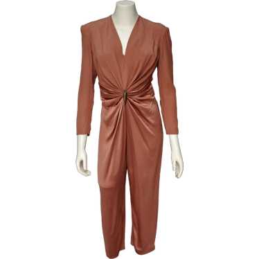 Charades Jazzercise Jumpsuit Costume Adult M Metallic 80's Halloween Party  Fun